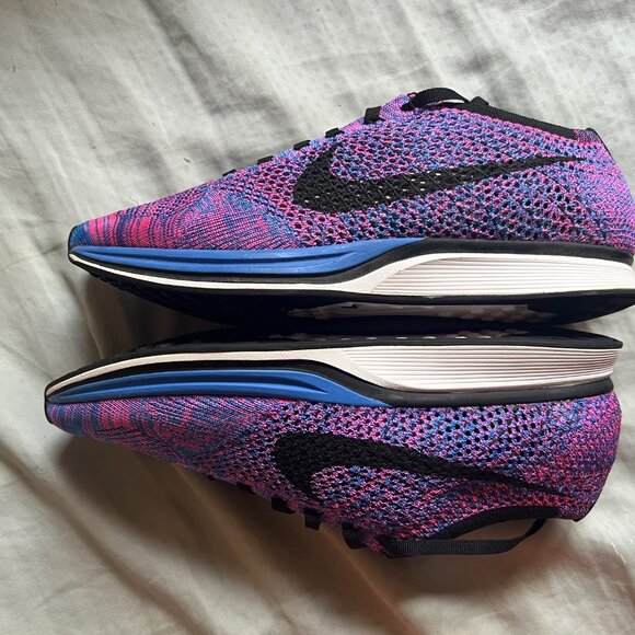 2016 NIKE FLYKNIT RACER GAME ROYAL PINK FLASH [526628-400] size 10 US - Picture 7 of 8